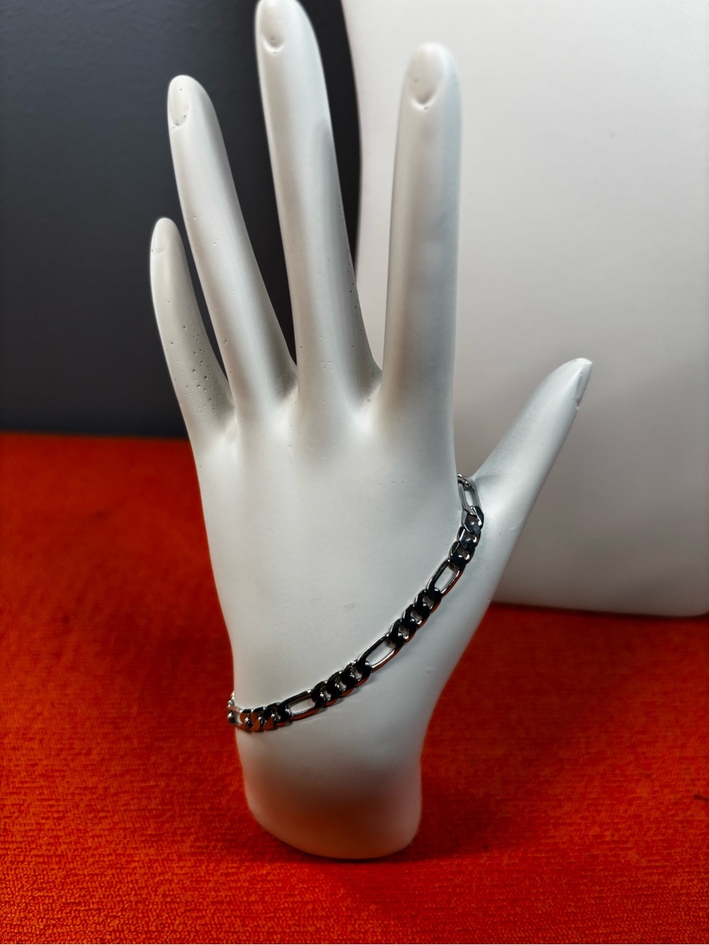 925 Italy Sterling Silver Figaro-Link Bracelet for Women